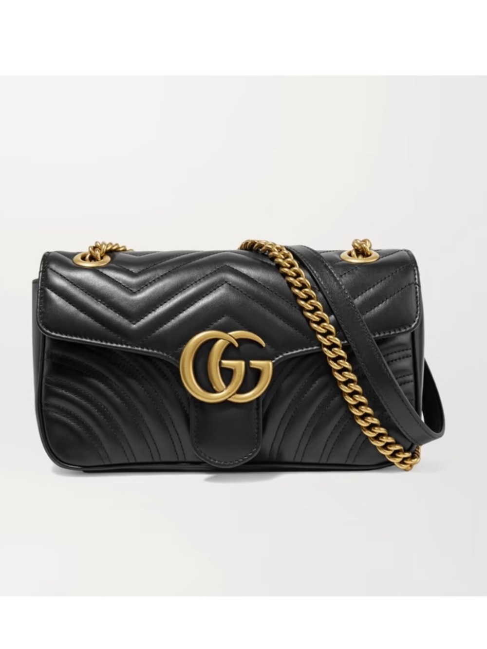 GUCCI Calfskin Matelasse Small GG Marmont Shoulder Bag